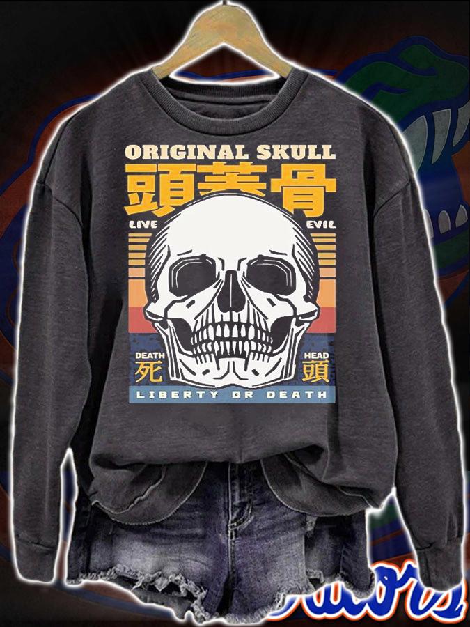 Original Skull live evil death head liberty or death T-shirt t-shirt sweatshirt