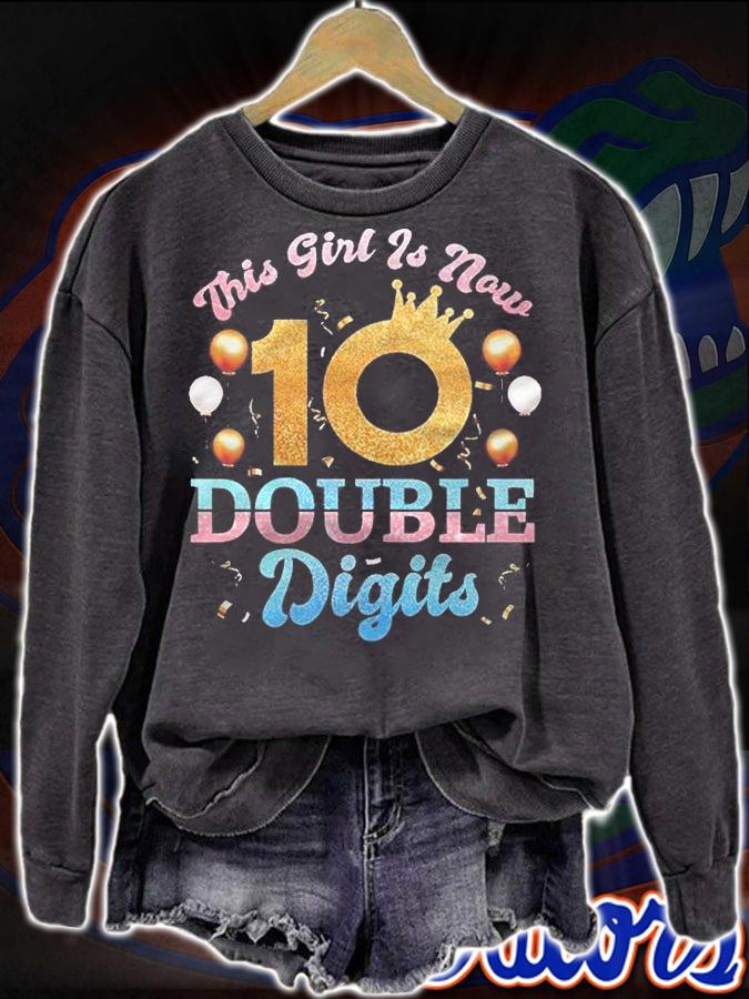 This Girl Is Now Double Digits Birthday Girl 10 Years Old Shirt t-shirt sweatshirt