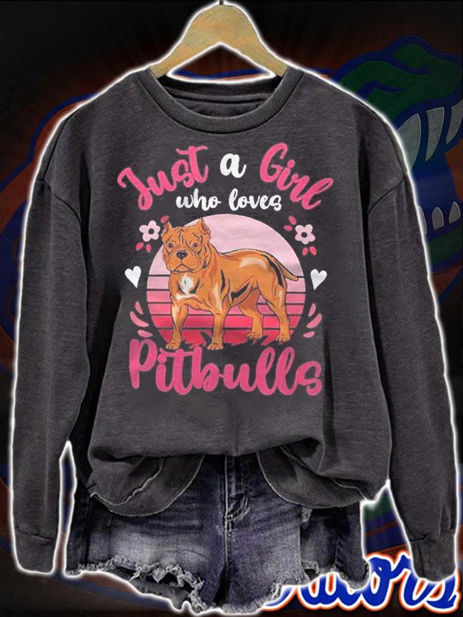 Kids Pitbull Just A Girl Who Loves Pitbulls Shirt t-shirt sweatshirt