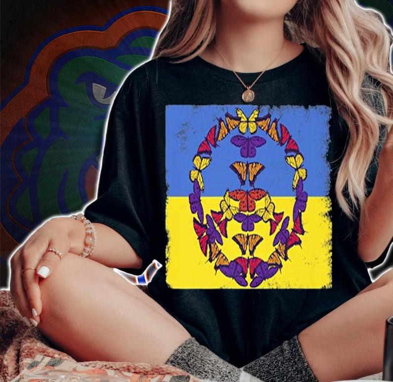Peace Sign, Ukraine Flag Ukrainian I Stand With Ukraine T-Shirt t-shirt woman shirt