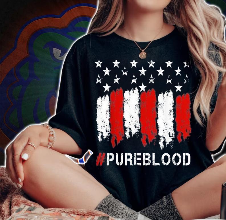Pure Blood Movement #Pureblood Freedom US Flag Vintage T-Shirt t-shirt