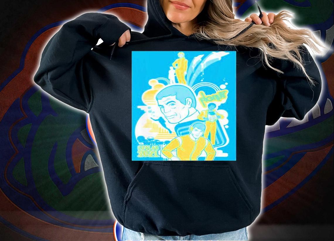 The Poster Has Characters Blue Adventure T-Shirt t-shirt