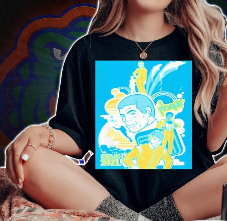The Poster Has Characters Blue Adventure T-Shirt t-shirt