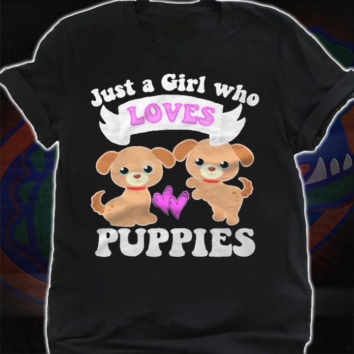 Just A Girl Who Loves Puppies Cute Puppy Dog Mom Toddler Kid Shirt t-shirt