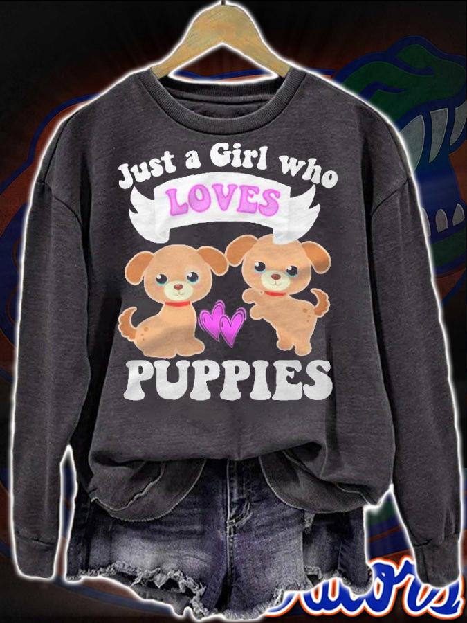 Just A Girl Who Loves Puppies Cute Puppy Dog Mom Toddler Kid Shirt t-shirt