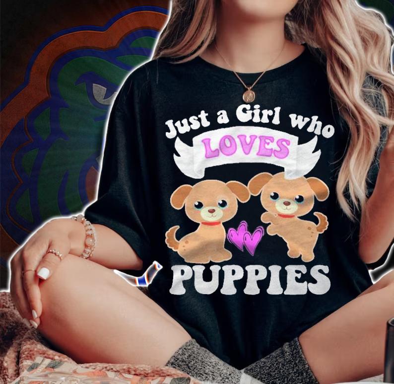Just A Girl Who Loves Puppies Cute Puppy Dog Mom Toddler Kid Shirt t-shirt