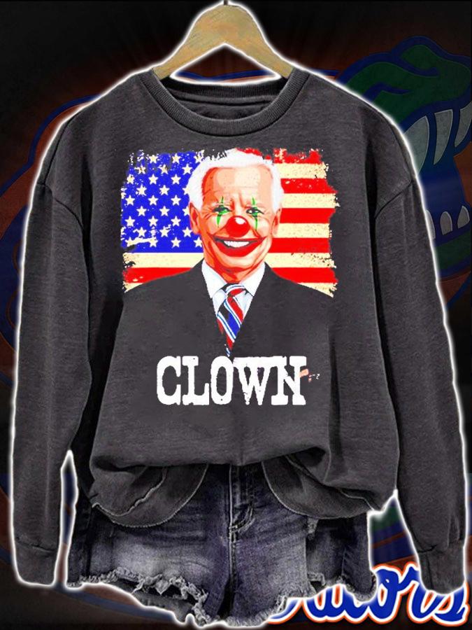 Joe Biden Is A Clown President Joe Is A Democratic Us Flag T-Shirt t-shirt sweatshirt