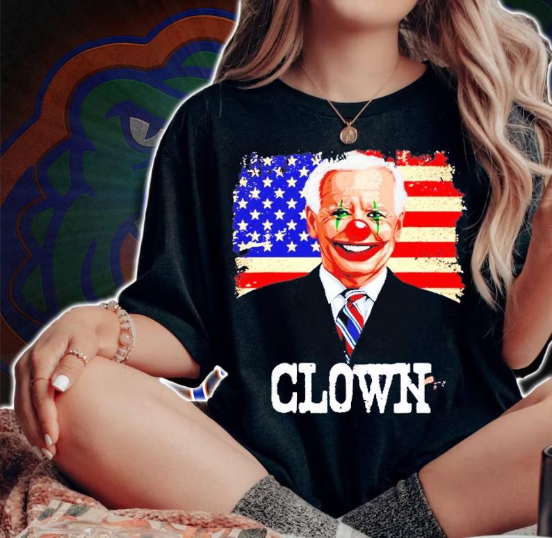 Joe Biden Is A Clown President Joe Is A Democratic Us Flag T-Shirt t-shirt woman shirt