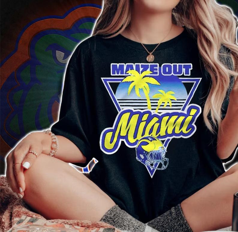 Maize Out Miami football T-shirt t-shirt woman shirt