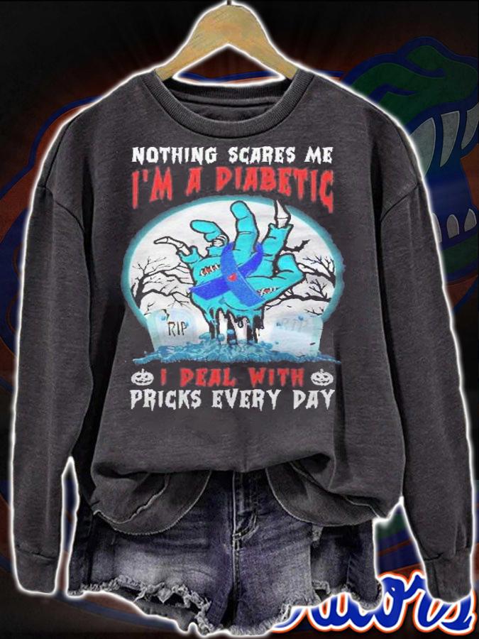 Nothing Scares Me Im A Diabetic Diabetes Type 1 2 Halloween Shirt t-shirt