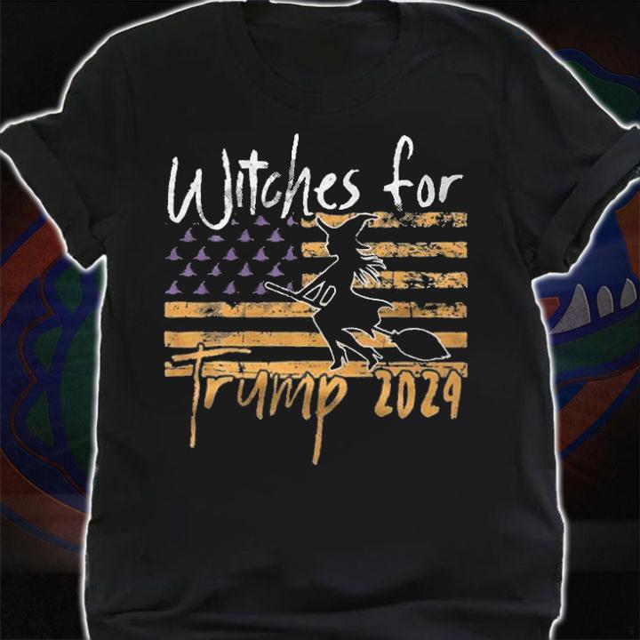 Trump 2024 Witches For Trump 2024 USA Flag T-Shirt t-shirt shirt