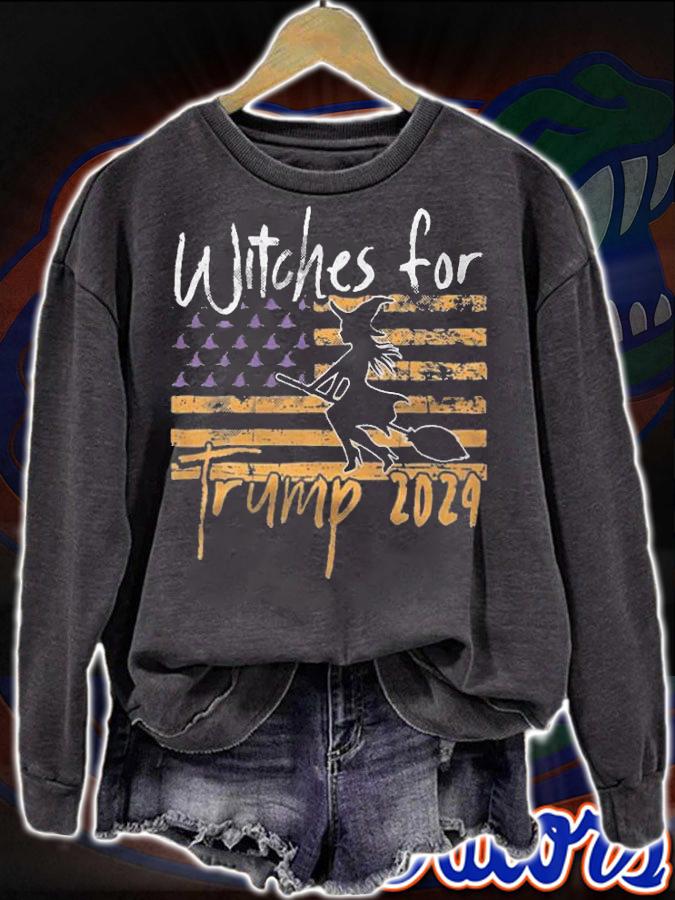 Trump 2024 Witches For Trump 2024 USA Flag T-Shirt t-shirt sweatshirt
