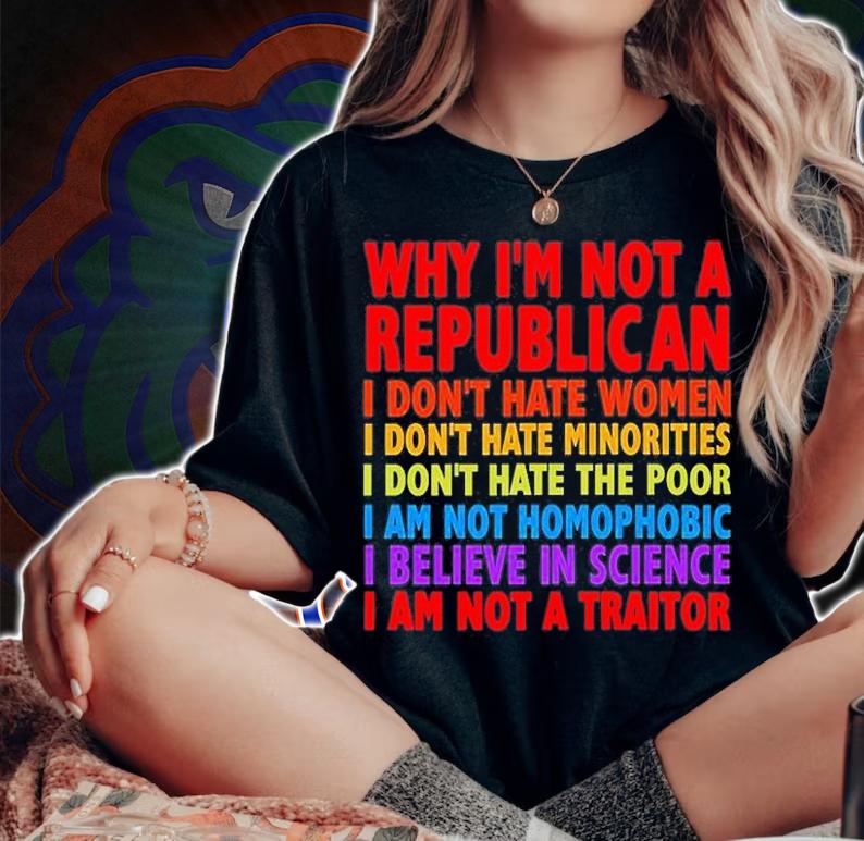 Why Im Not A Republican I Dont Hate Women Minorities Poor T-Shirt t-shirt