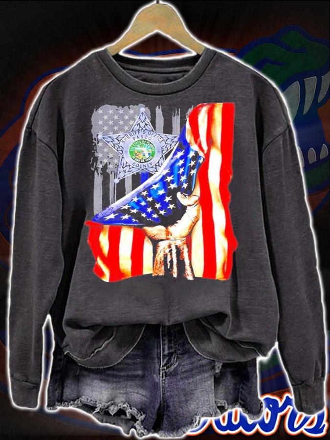 Pasco County Sheriff Badge With American Flag T-Shirt t-shirt