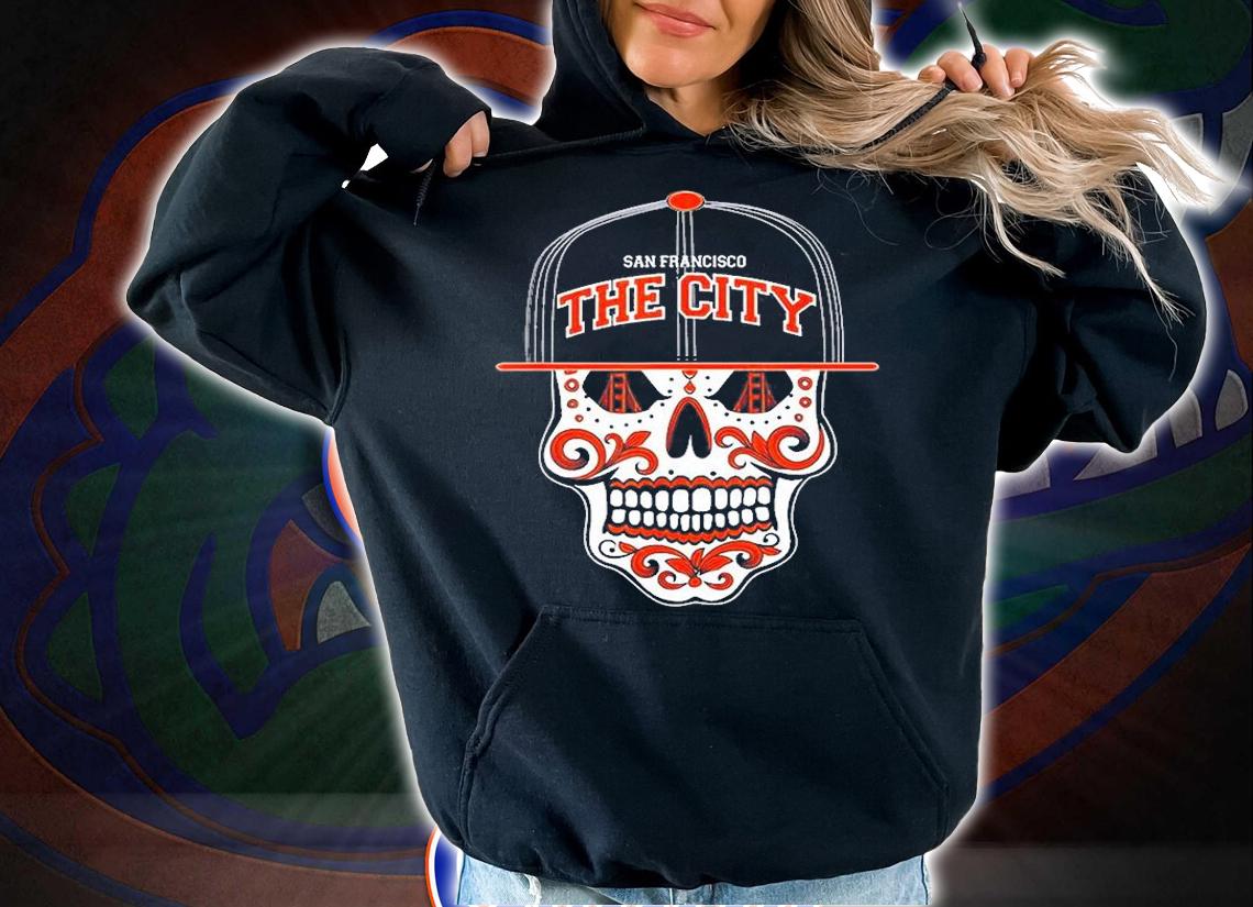 San Francisco The City Sugar Skull Bay Bridge Golden Gate T-Shirt t-shirt
