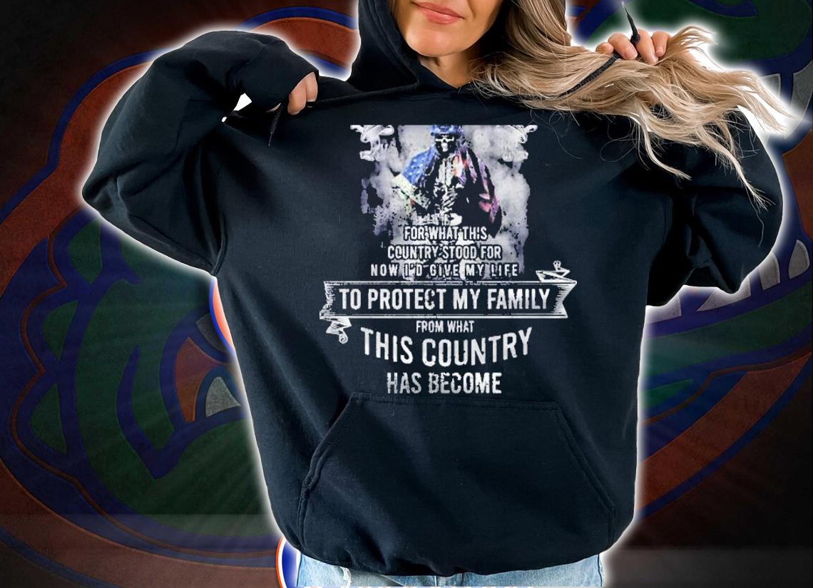 I Was Once Willing To Give My Life For What This Country Stood Skeleton With American Flag Veteran Shirt t-shirt