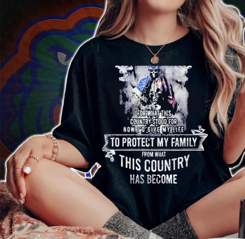 I Was Once Willing To Give My Life For What This Country Stood Skeleton With American Flag Veteran Shirt t-shirt