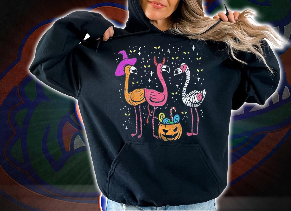 Scary Flamingos Wizard Devil Mummy Halloween Costume Kids Shirt t-shirt hoodie
