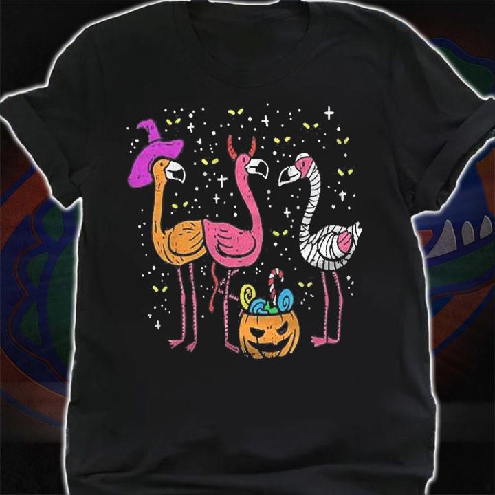 Scary Flamingos Wizard Devil Mummy Halloween Costume Kids Shirt t-shirt shirt
