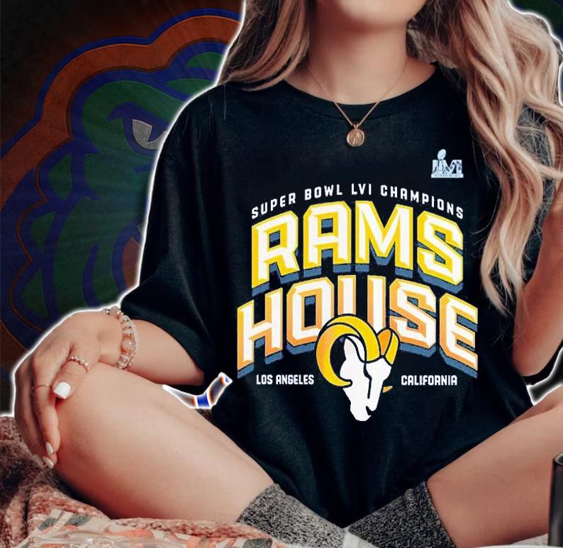 Super Bowl LVI Champions Los Angeles Rams T-Shirt t-shirt woman shirt