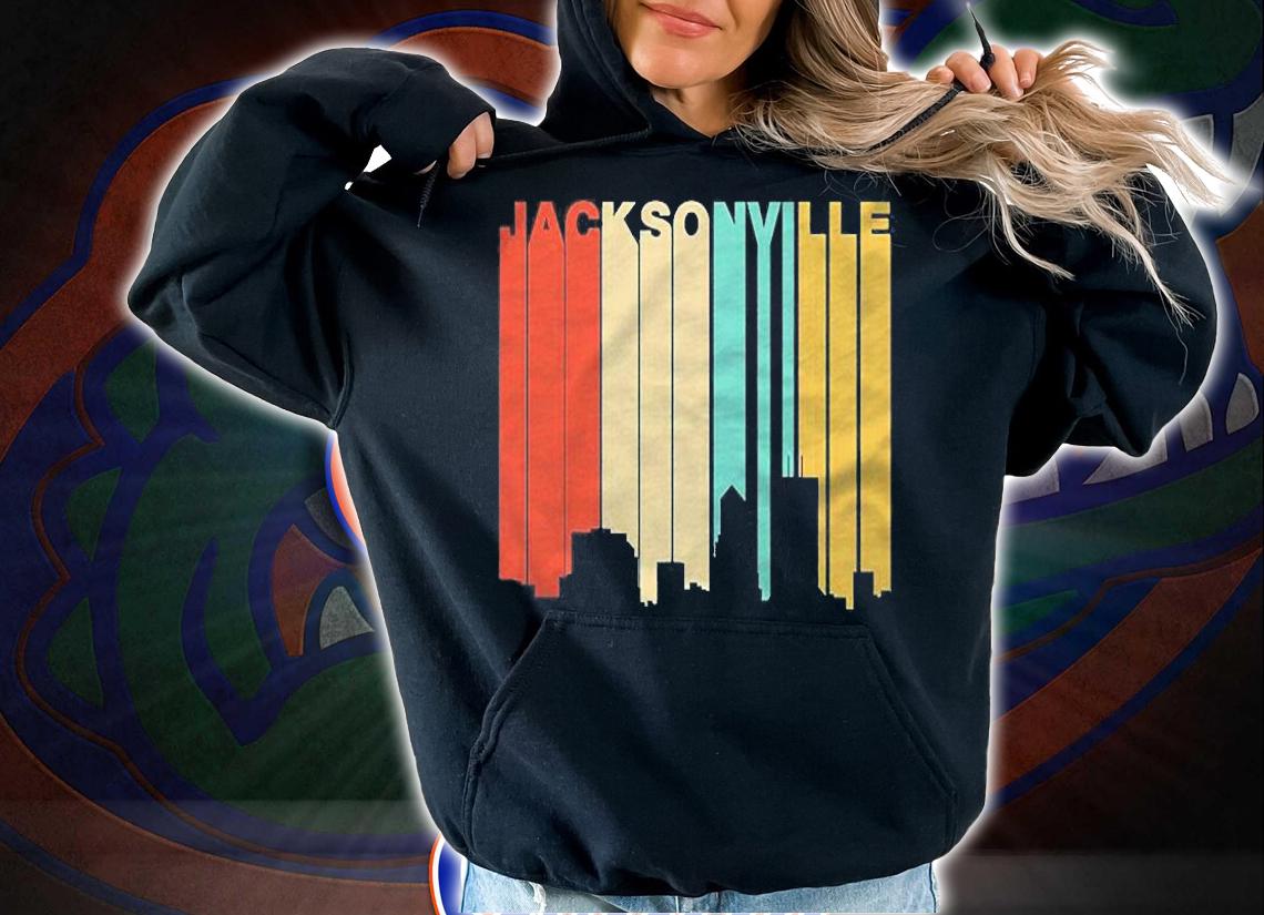 Retro 1970S Style Jacksonville Florida Skyline Shirt t-shirt hoodie