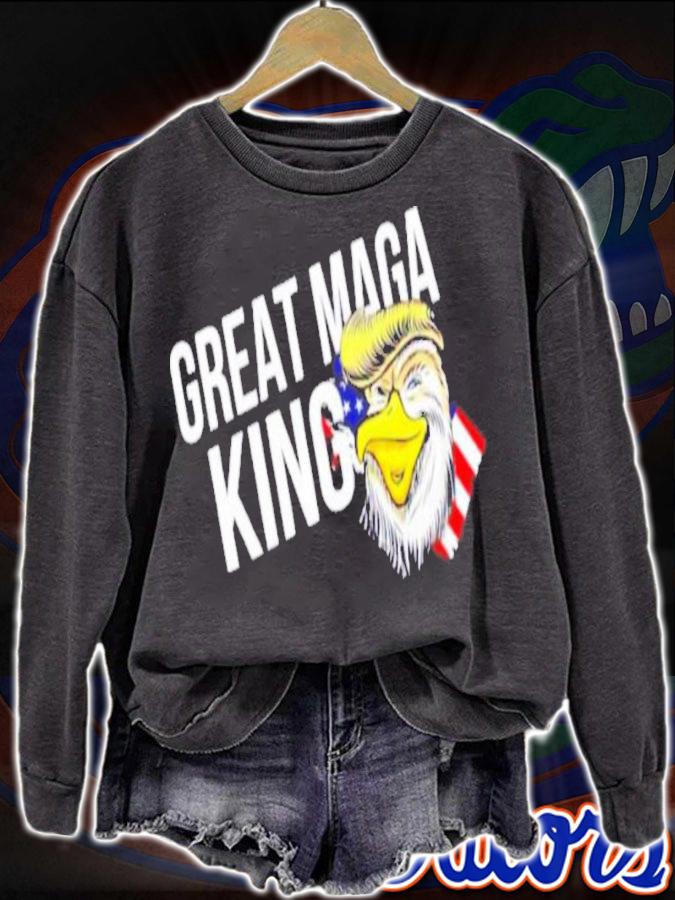 The Great MAGA King Trump Happy 4Th Of July American Flag Shirt t-shirt sweatshirt