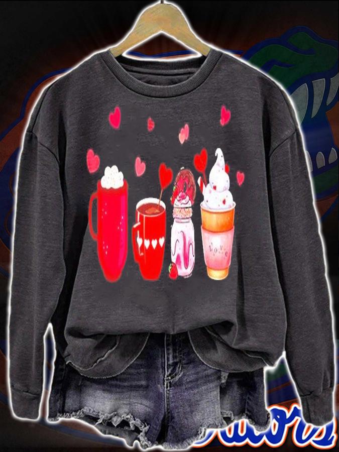 Valentine Coffee Heart Cute Love T-Shirt t-shirt sweatshirt