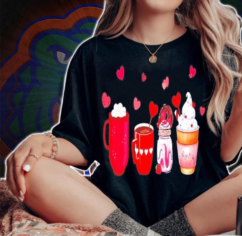 Valentine Coffee Heart Cute Love T-Shirt t-shirt woman shirt