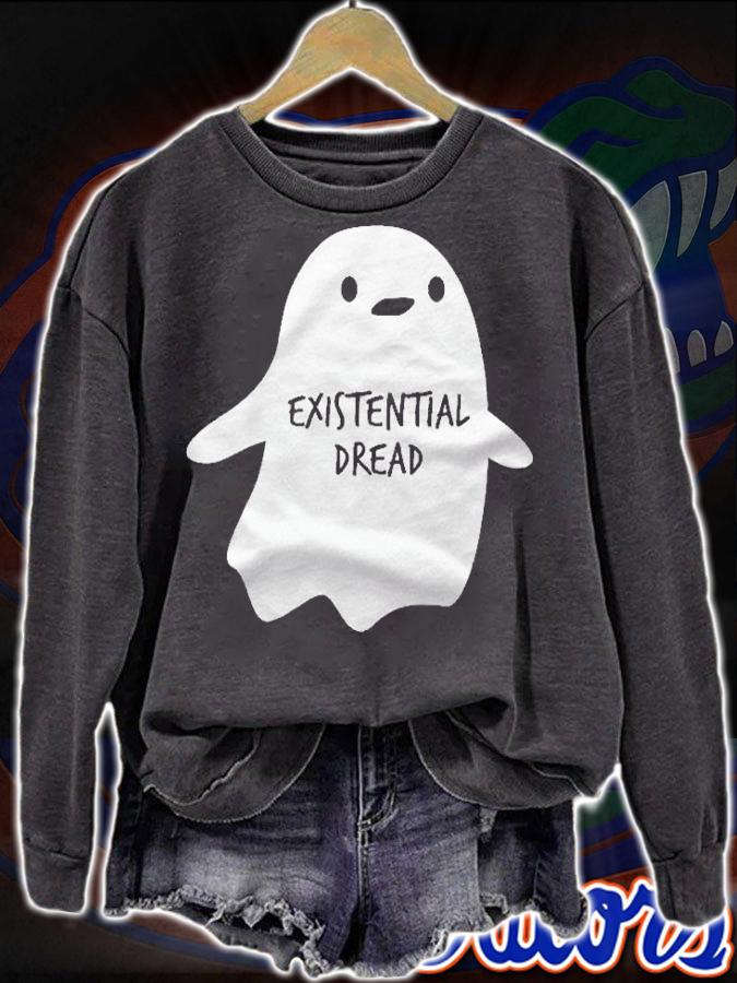 Halloween Funny Existential Dread Ghost Shirt sweatshirt