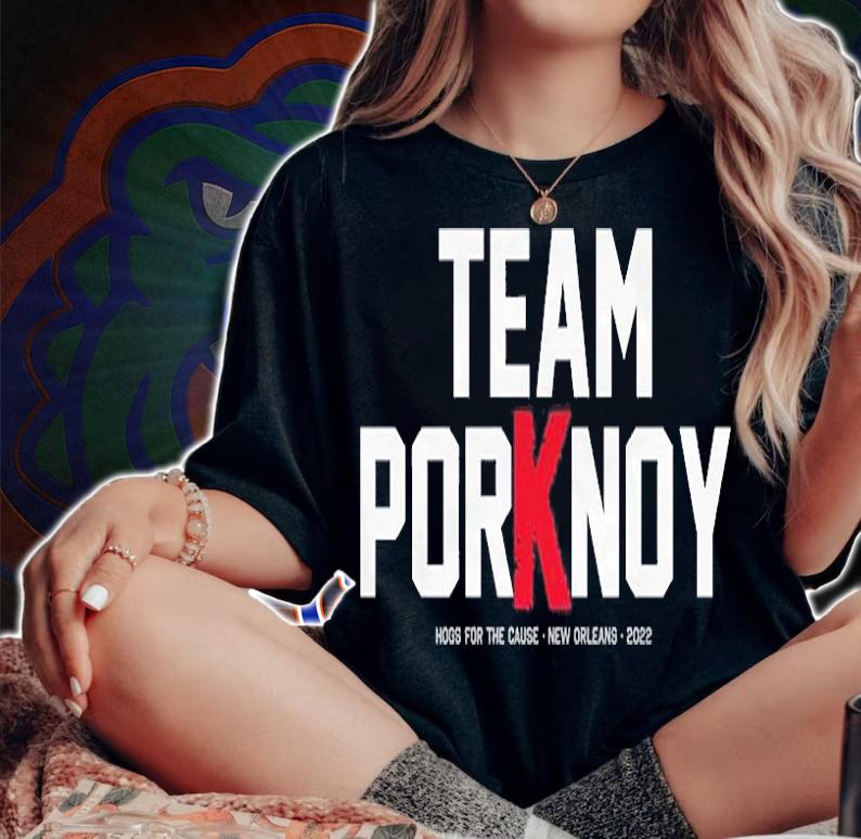 Team Porknoy Hogs For The Cause New Orleans 2022 T-Shirt woman shirt