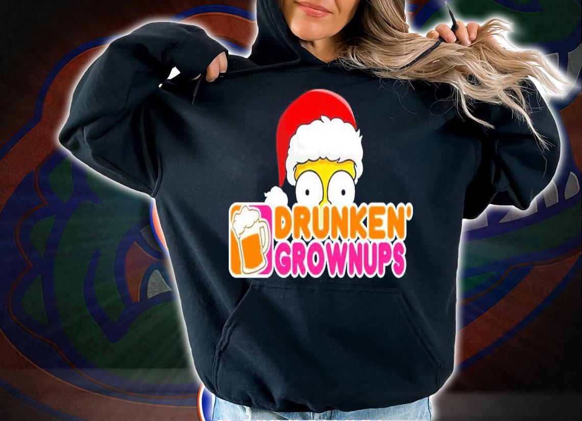 Simpsons Santa Drunken Grownups Christmas Shirt