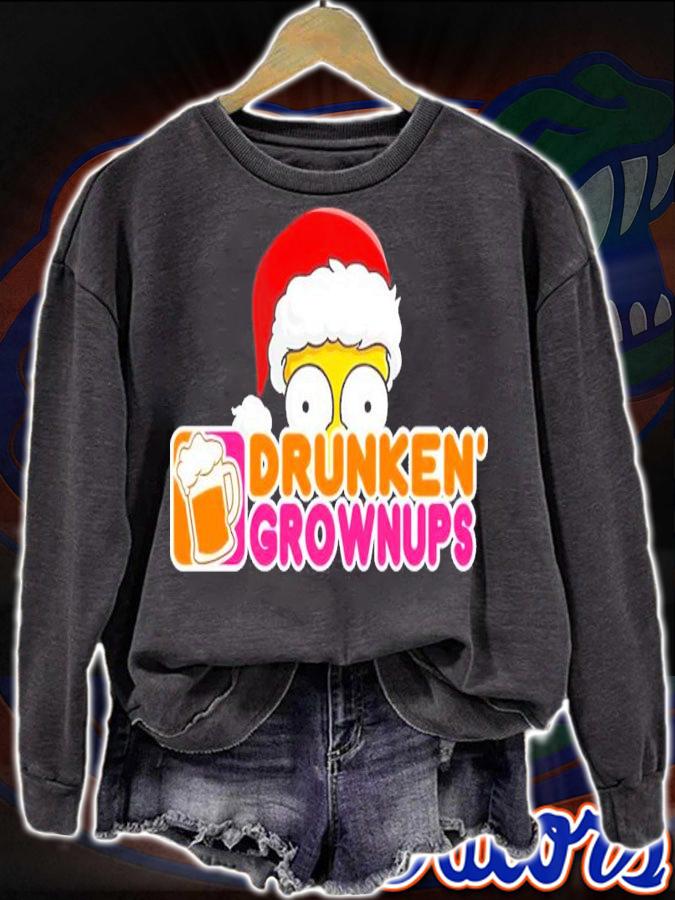 Simpsons Santa Drunken Grownups Christmas Shirt