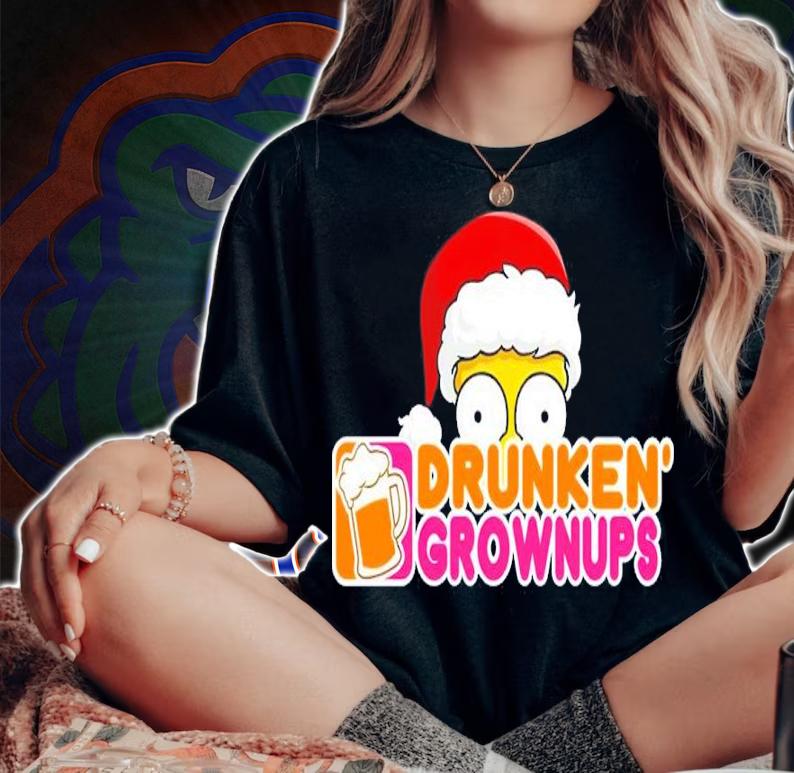 Simpsons Santa Drunken Grownups Christmas Shirt