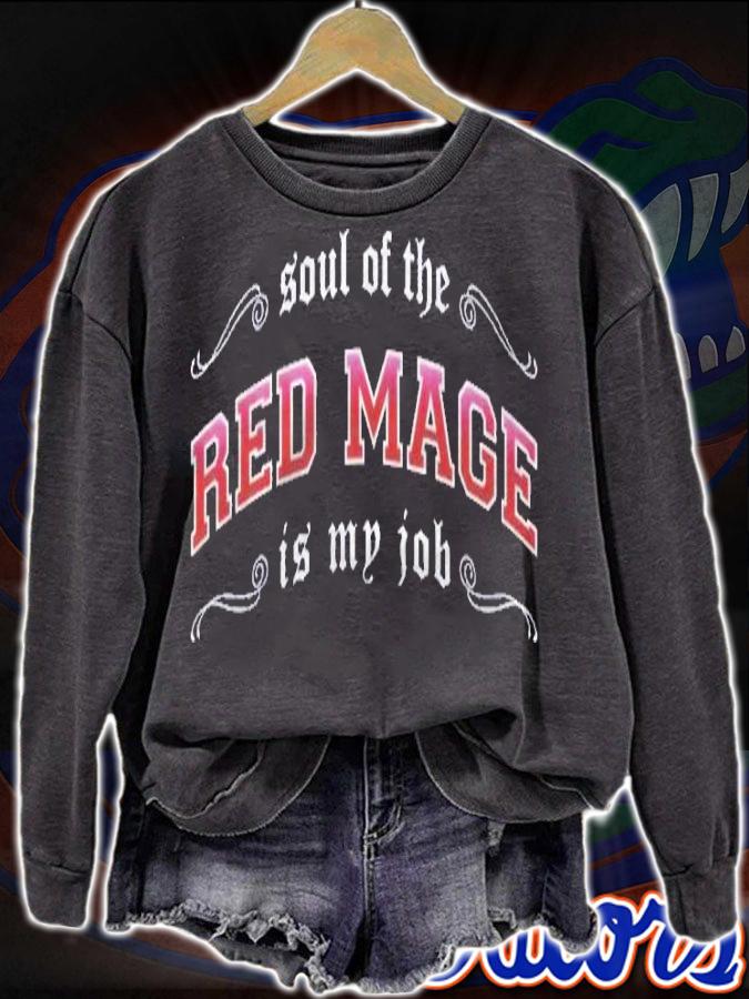 Red Mage Is My Job Fantasy Mmo Gamer Shirt sweatshirt
