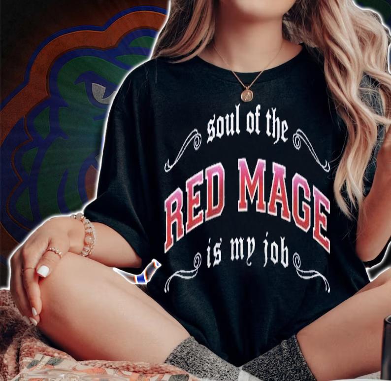 Red Mage Is My Job Fantasy Mmo Gamer Shirt woman shirt