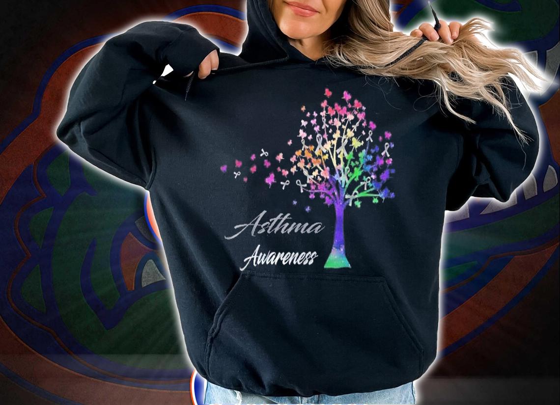 Tree Ribbon Asthma Awareness Month Shirt hoodie