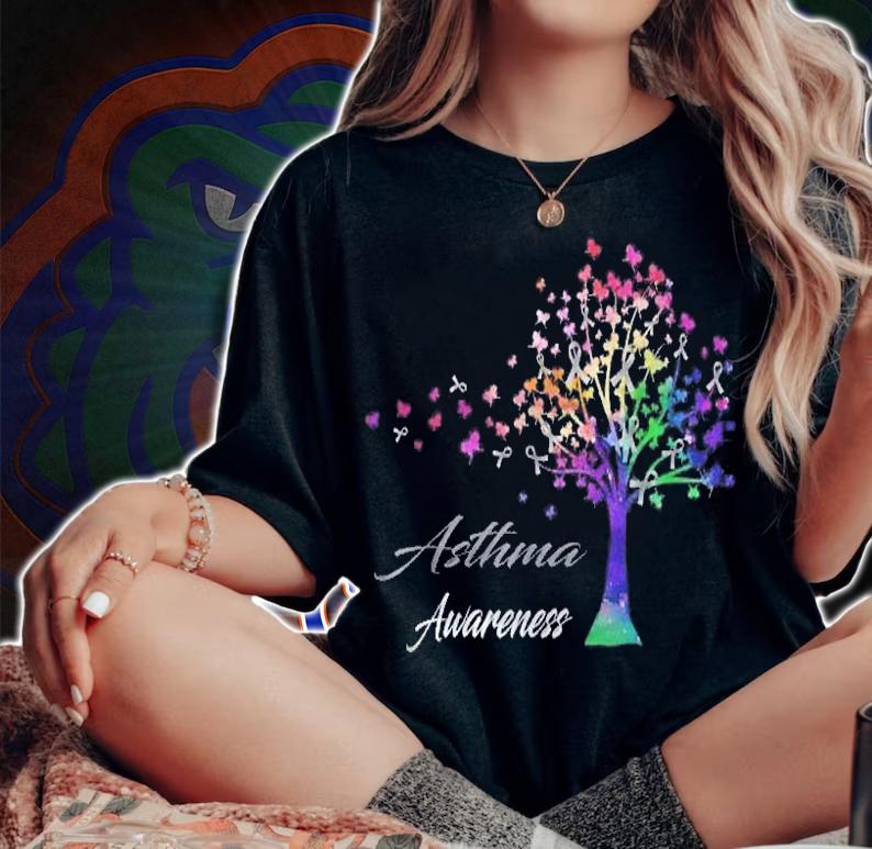 Tree Ribbon Asthma Awareness Month Shirt woman shirt