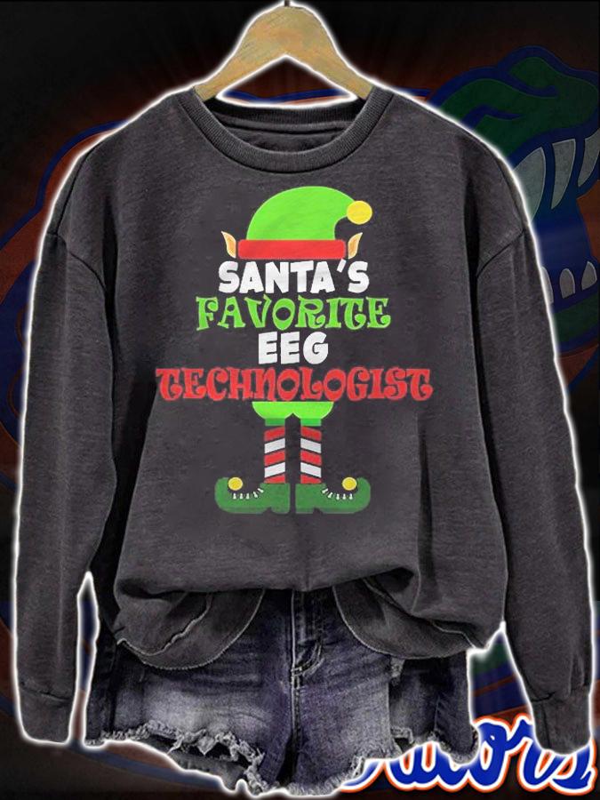 Santas Favorite Eeg Technologist Christmas Vacation Gift Shirt sweatshirt