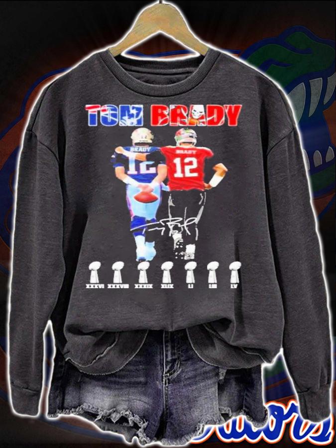 Tom Brady New England Patriot And Tampa Bay Buccaneers Super Bowl Cup Champions Signatures Shirt sweatshirt