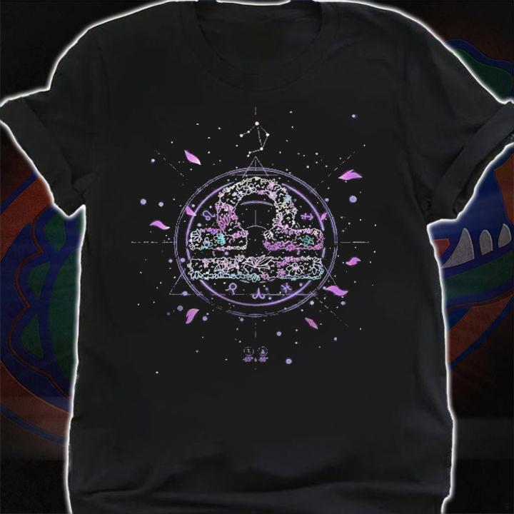 Libra Zodiac Sign Floral September October Birthday Shirt shirt