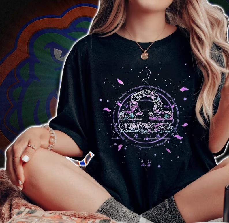 Libra Zodiac Sign Floral September October Birthday Shirt woman shirt