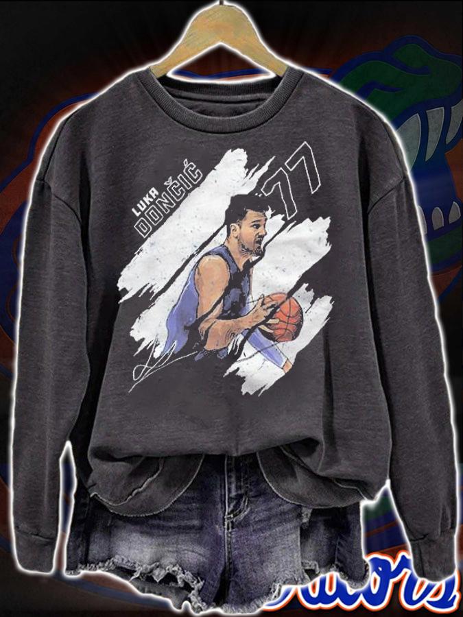 Luka doncic stripes dallas basketball signature shirt sweatshirt