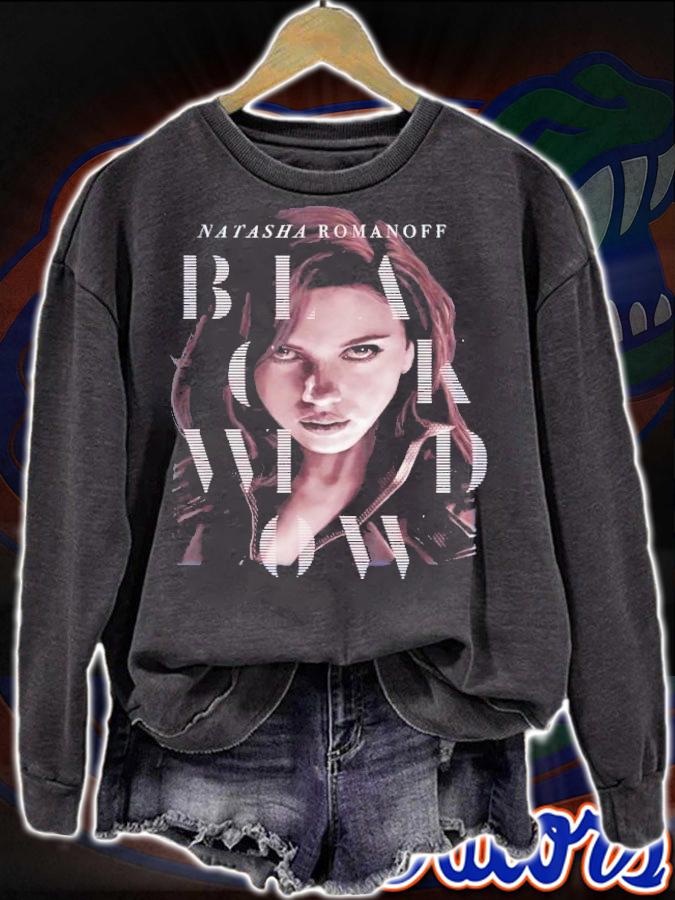 Marvel Black Widow Natasha Romanoff Letter Portrait Shirt sweatshirt