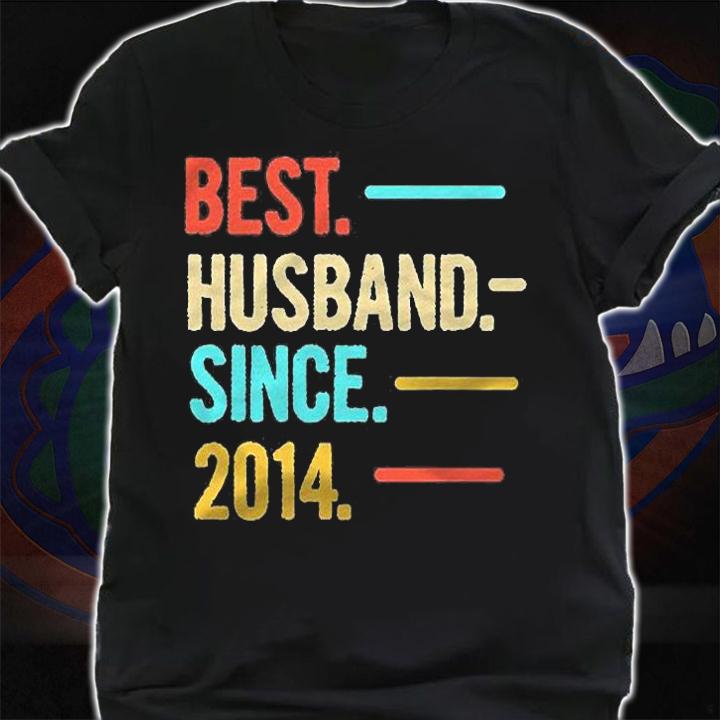 Mens 7Th Wedding Anniversary Gift Best Husband Since 2014 Ver2 Shirt shirt