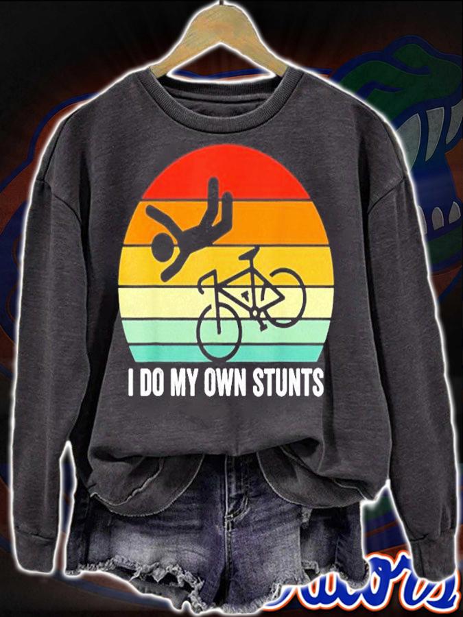 Retro I Do My Own Stunts Bike Lovers Vintage T-Shirt