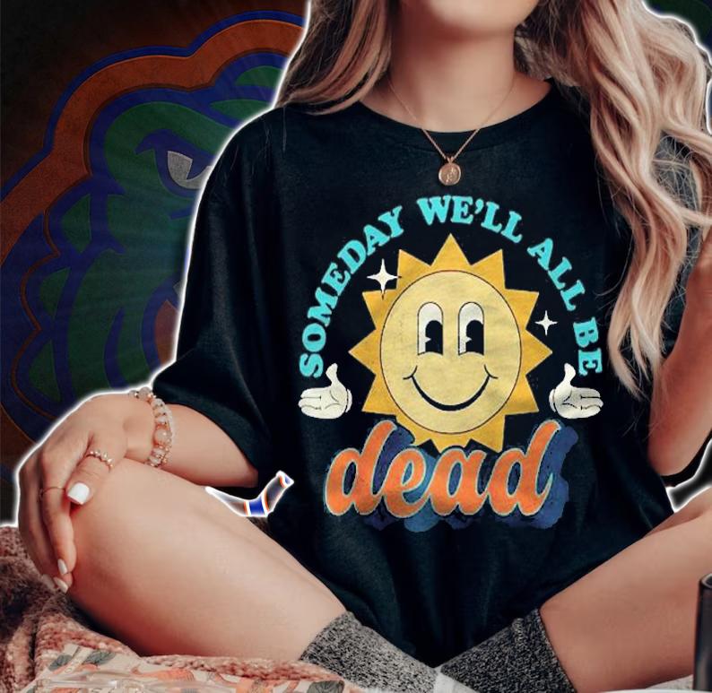 Someday Well All Be Dead Retro Existential Dread Raglan Baseball Shirt
