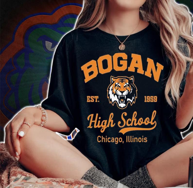 Tiger Bogan High School Chicago Illinois Est 1959 T-Shirt woman shirt