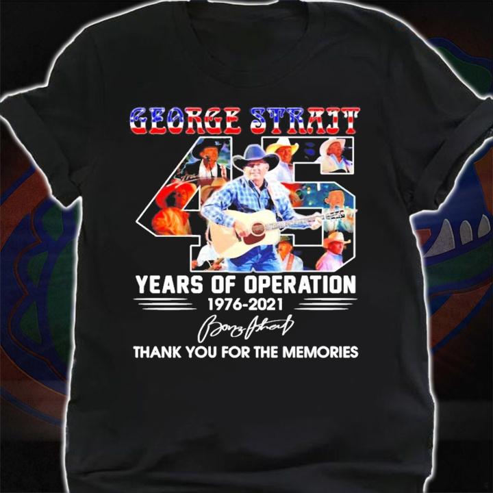 George Strait 45 Years Of Operation 1976 2021 Signature American Flag t-shirt shirt