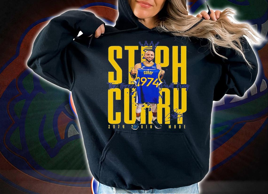 Golden State Warriors Stephen Curry Signature The Three Point King 2974 3 Points Made T-Shirt hoodie