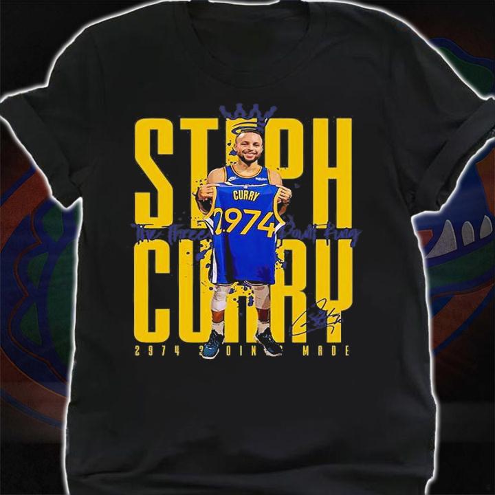 Golden State Warriors Stephen Curry Signature The Three Point King 2974 3 Points Made T-Shirt shirt